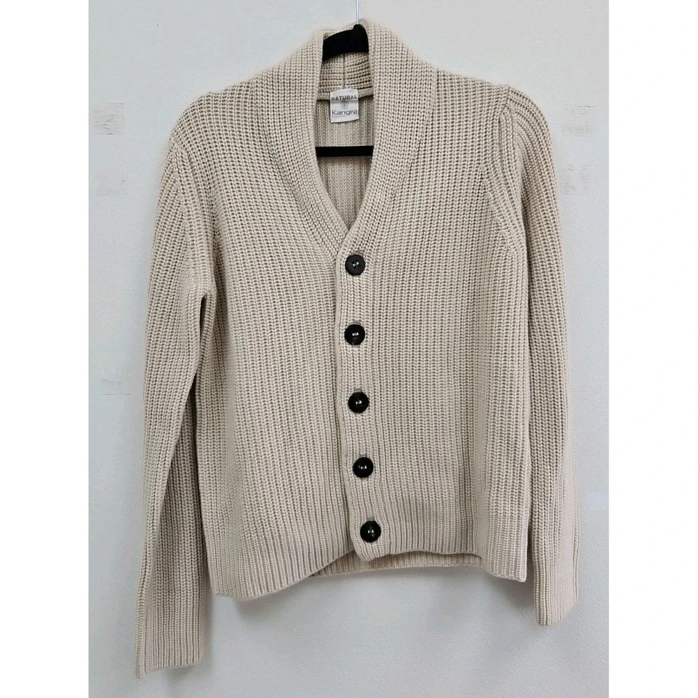 Kangra 100% Cashmere   Cardigan Chunky Knit Sweater Buttons New With Tags Sz 46